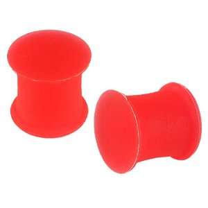 0G 0 gauge 8mm   Red Color Implant grade silicone Double Flared Flare 