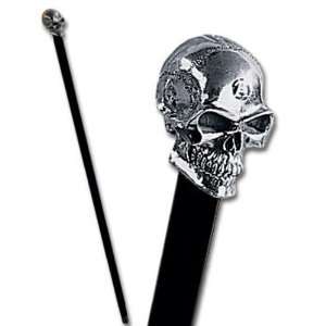    The Alchemist Skull Silver Gothic Walking Cane