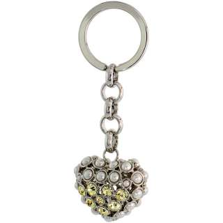 Puffed Heart Key Chain, Key Ring, Key Holder, Key Tag , Key Fob, w 