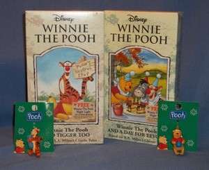 WINNIE THE POOH VHS TAPES 2 NEW IN PACKAGE AND 2 ORNAMENTS TIGGER AND 