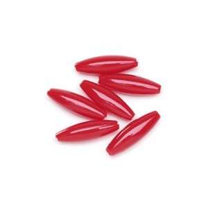  Acrylic Spaghetti Beads   144pcs.   Opaque Red Arts 