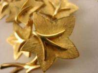 Vintage Crown Trifari Textured Polished Maple Leaf Pin  