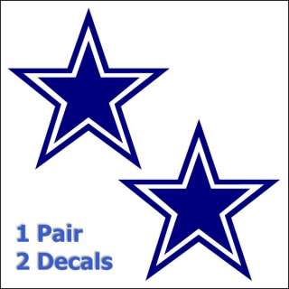 Cowboys Star Decals Window Sticker Set Pick Any Color  