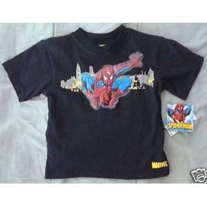  NWT Spider Man Spiderman boys black t shirt Sz Small 4 