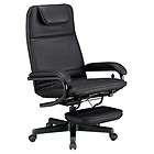 Office Chair Executive Recliner Black Leather