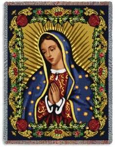 Throw Blanket LADY OF GUADALUPE Virgin Mary Catholic  