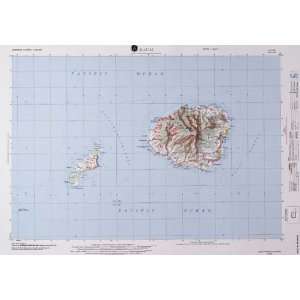  KAUAI Raised Relief Map in the state of Hawaii with BLACK 