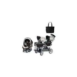   Peg Perego Duette SW Stroller with one Car Seat and a Diaper Bag Baby