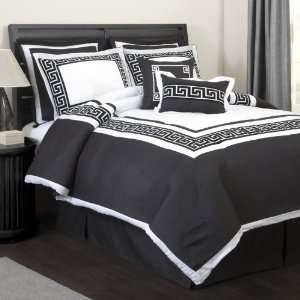   Piece California Metropolitan Comforter Set, King Size, White/Black
