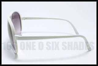 RETRO Style Round Aviator Sunglasses for Men and Women Oversized WHITE