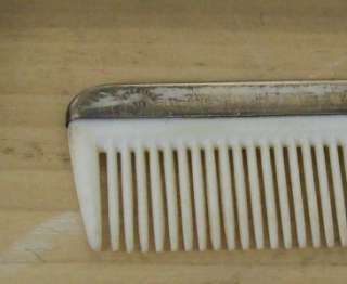 Vintage Purse Whiting & Davis Cream Mesh Handbag Sterling Spine Comb 