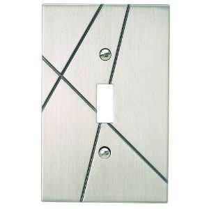 Switchplates   modernist single toggle switchplate in brushed nickel 