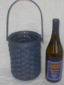 Longaberger Beverage Tote Utensil Flower Basket Lt Blue  