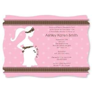  Silhouette Its Twin Girls   Personalized Baby Shower Invitations 