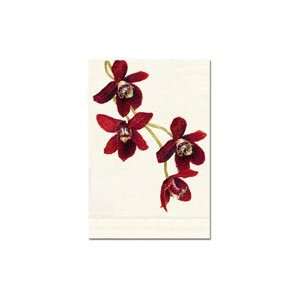  Anali Linen Guest Towel Red Orchid on White