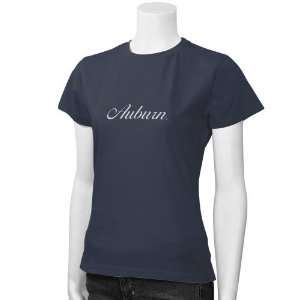   Auburn Tigers Navy Blue Slim Fit Baby Doll T shirt