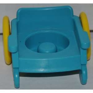Vintage Little People Wheelchair (Teal & Yellow Moving Wheels) (1995 