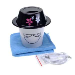 White Smile Face Cup w. Hat Cap Shape Mini USB Air Humidifier 