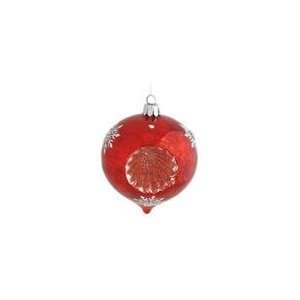  Pack of 12 Red Witch Eye with Snowflakes Glass Ball 