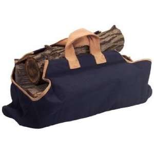  Navy with Tan Canvas Bag Log Carrier
